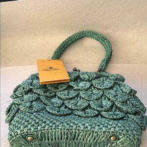 Patricia Nash Teal Woven Clutch